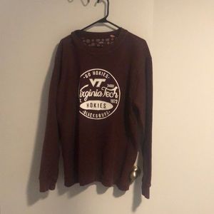 Burgundy & white Virginia Tech long sleeve.